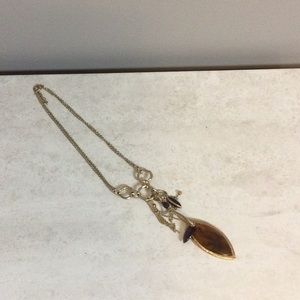 12” Amber tiger eye drop necklace